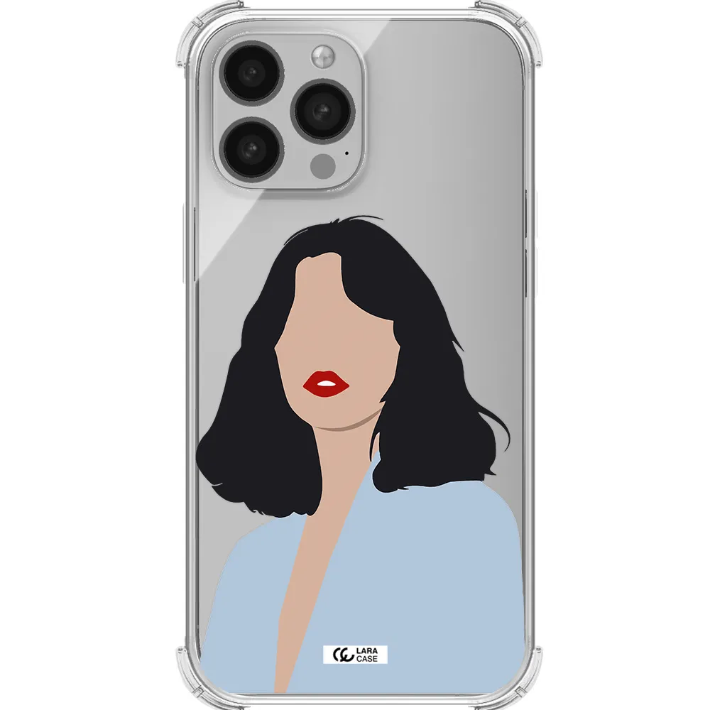 Minimalist Girl Portrait Apple iPhone 13 Pro Clear PC Case
