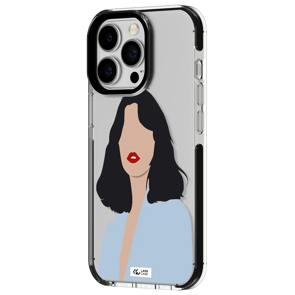 Minimalist Girl Portrait Apple iPhone 13 Pro impact black border Case
