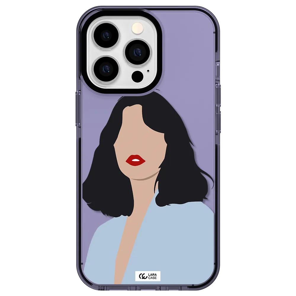 Minimalist Girl Portrait Apple iPhone 13 Pro impact Lilac Case