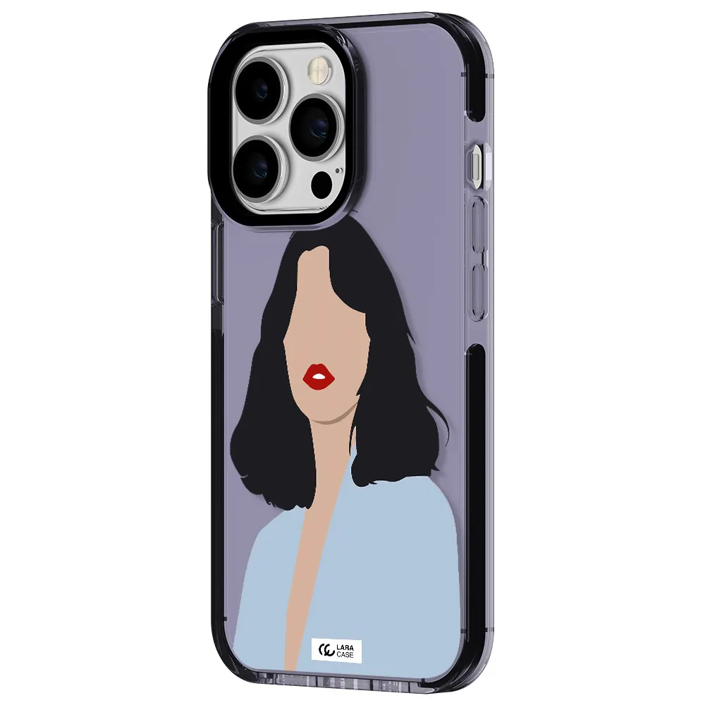 Minimalist Girl Portrait Apple iPhone 13 Pro impact Lilac Case