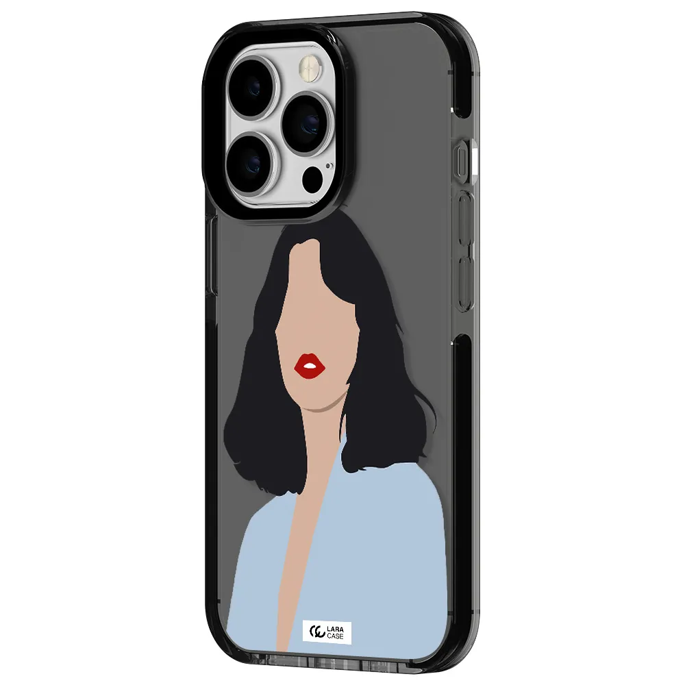 Minimalist Girl Portrait Apple iPhone 13 Pro impact Smoke Black Case