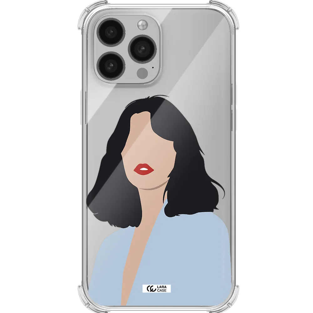 Minimalist Girl Portrait Apple iPhone 13 Pro Max Clear PC Case