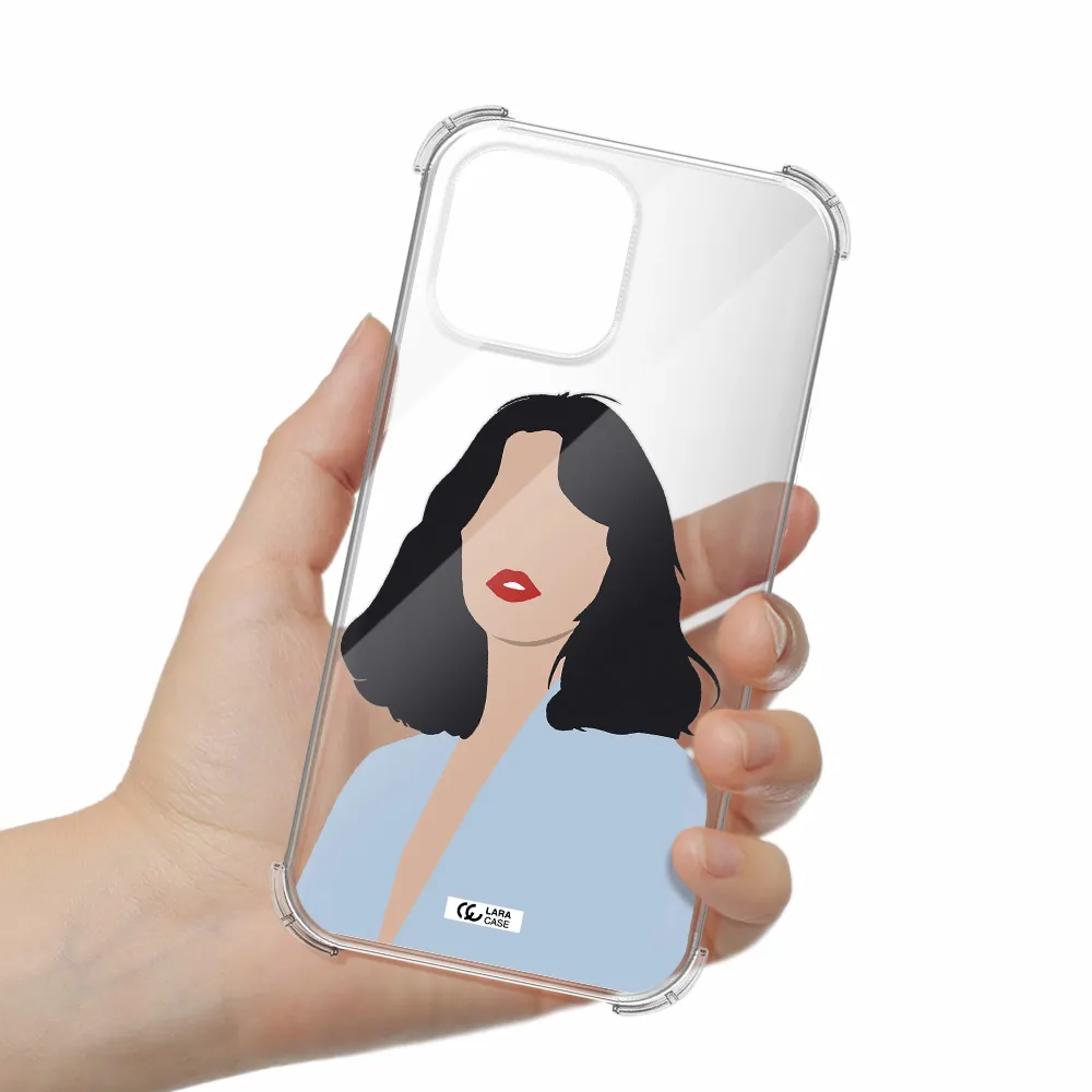 Minimalist Girl Portrait Apple iPhone 13 Pro Max Clear PC Case