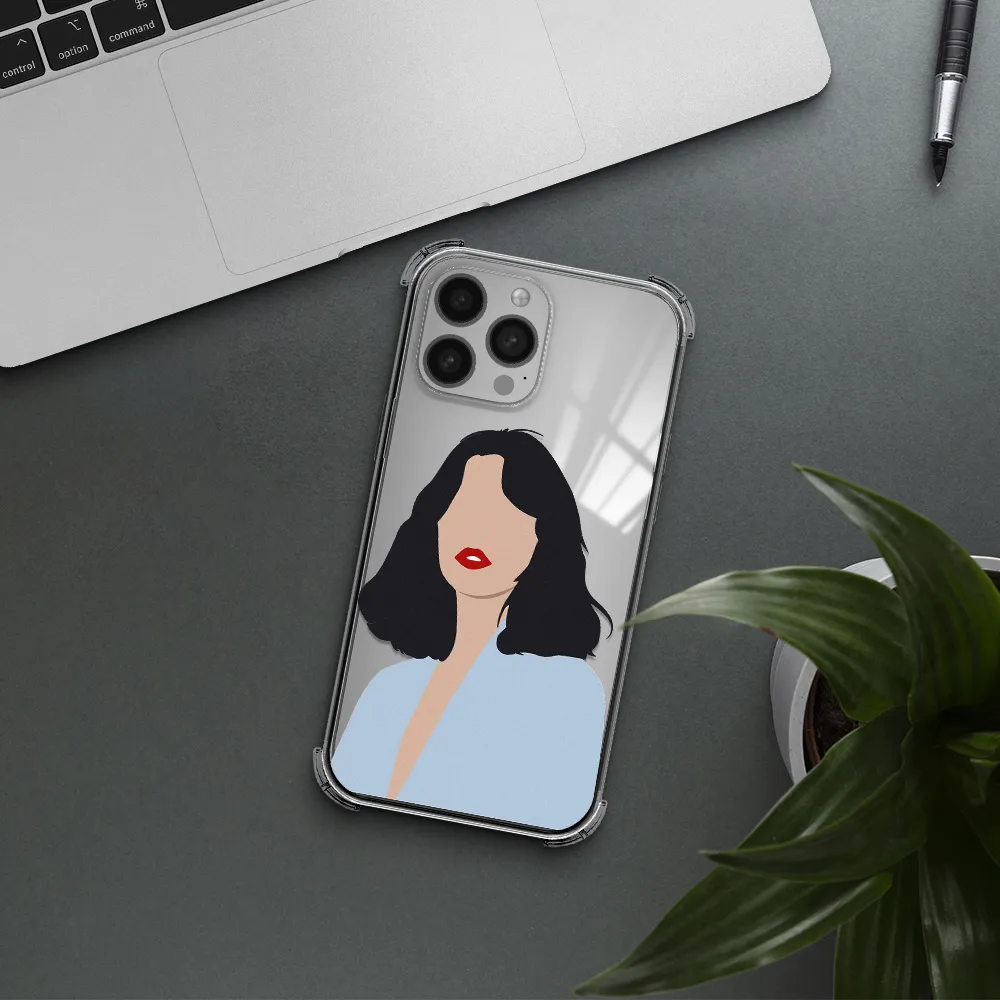 Minimalist Girl Portrait Apple iPhone 13 Pro Max Clear PC Case