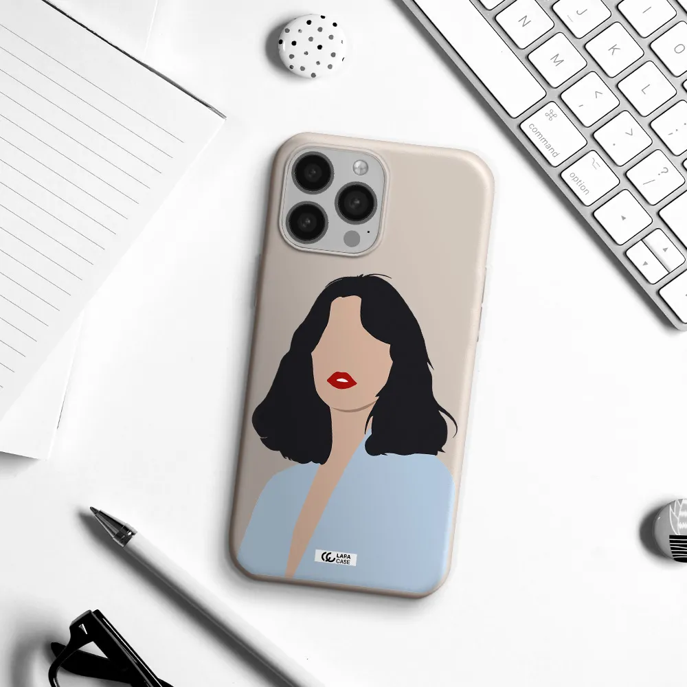 Minimalist Girl Portrait Apple iPhone 13 Pro Silicone Stone Case