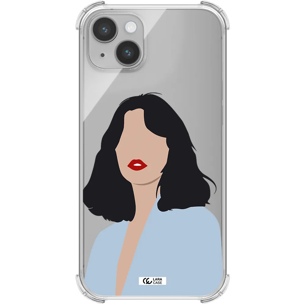Minimalist Girl Portrait Apple iPhone 14 Clear PC Case