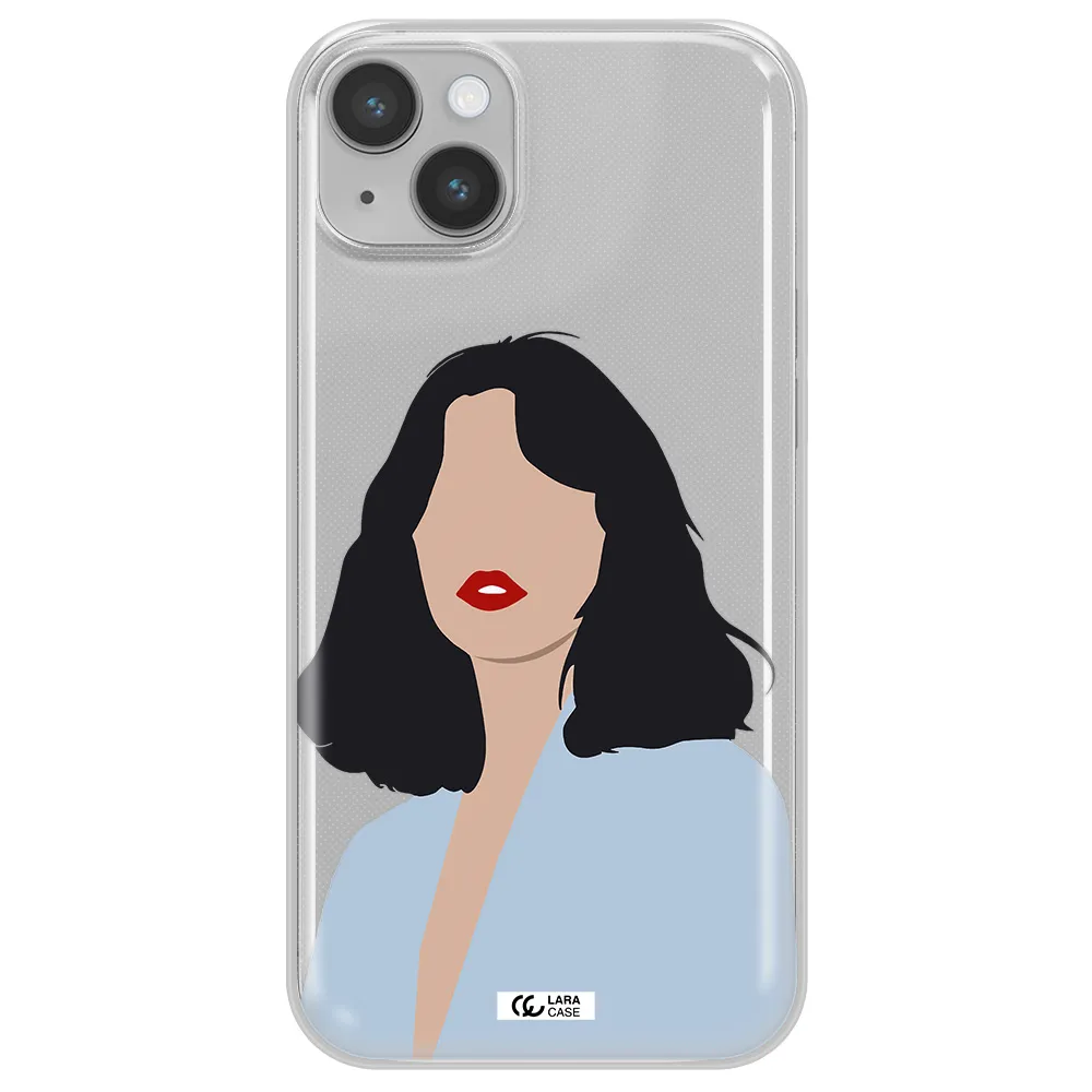 Minimalist Girl Portrait Apple iPhone 14 Clear TPU Case