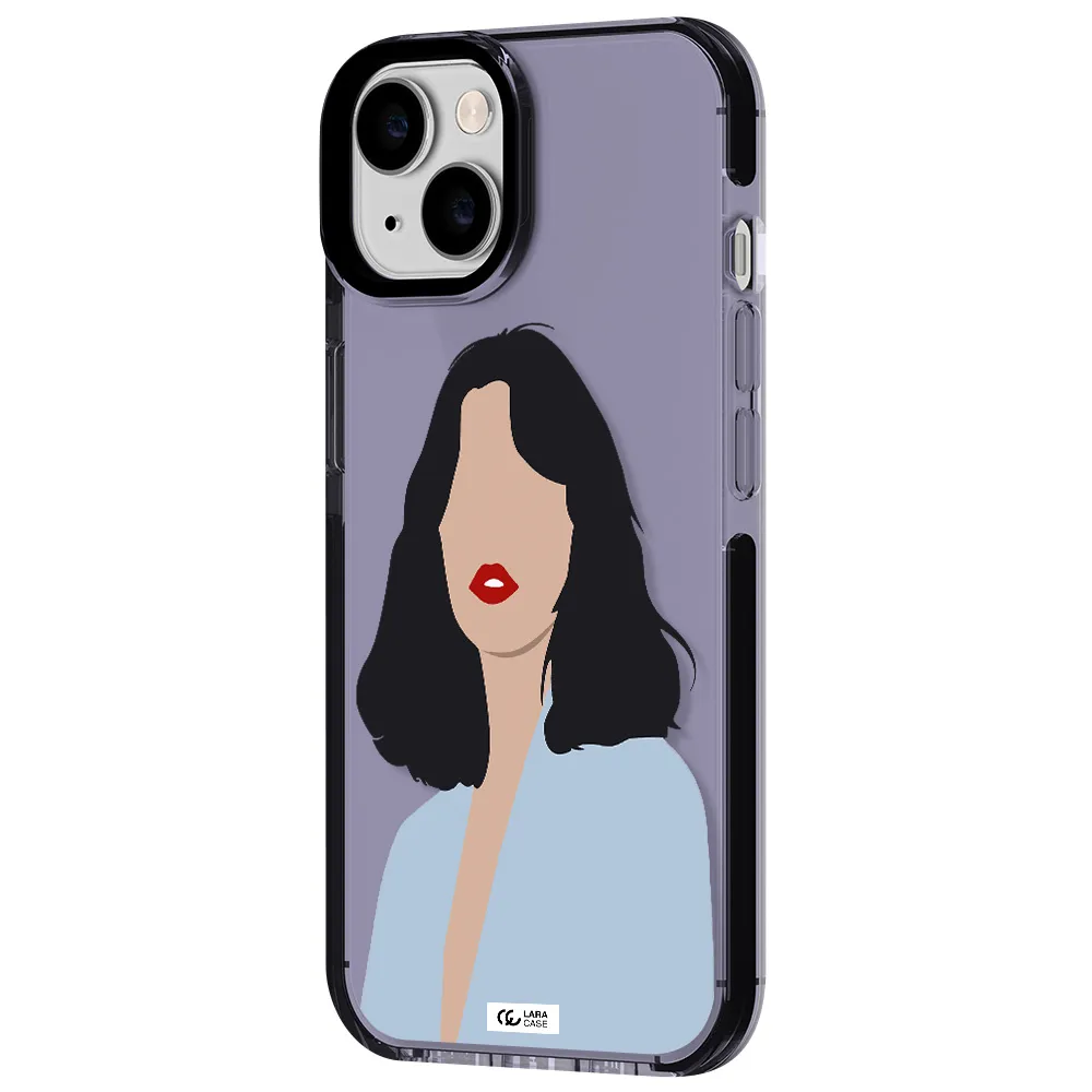 Minimalist Girl Portrait Apple iPhone 14 impact Lilac Case
