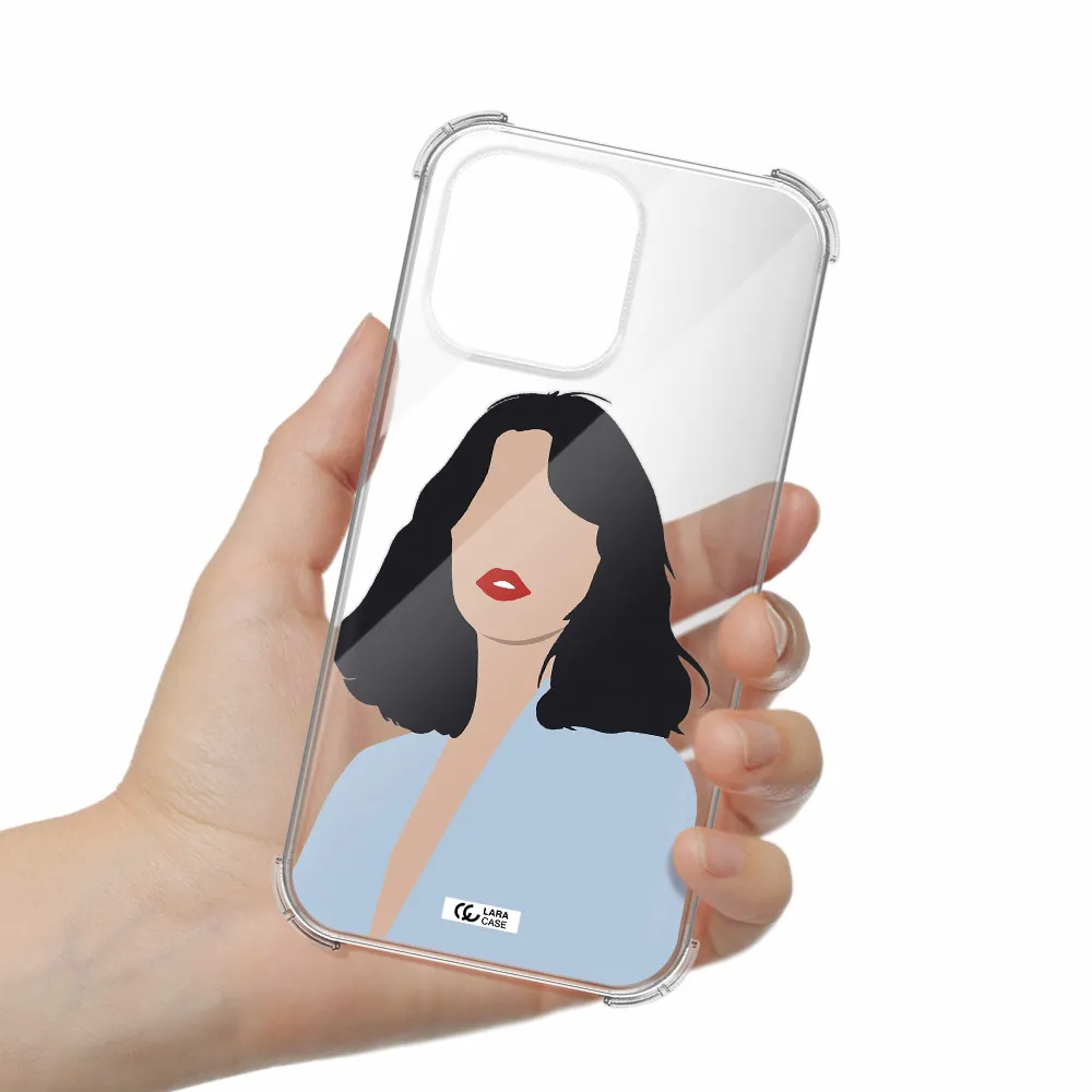 Minimalist Girl Portrait Apple iPhone 14 pro Clear PC Case