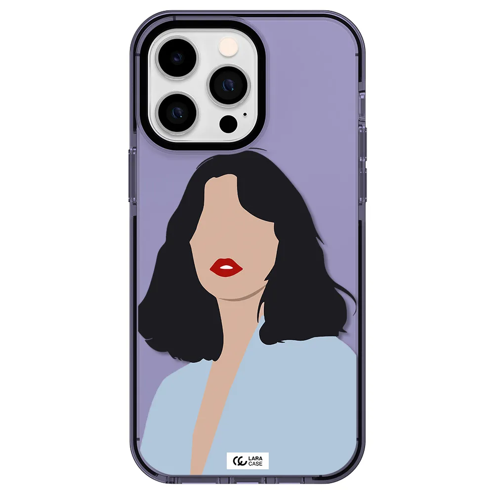 Minimalist Girl Portrait Apple iPhone 15 Pro impact Lilac Case