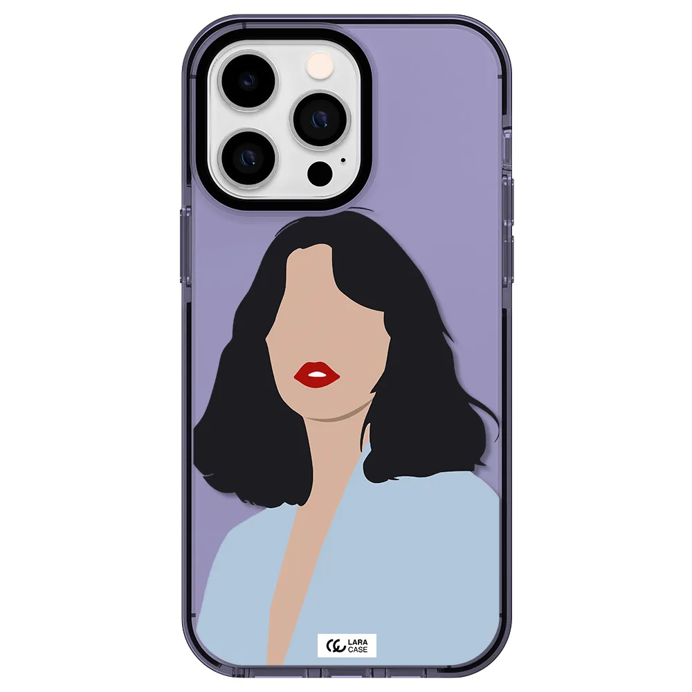 Minimalist Girl Portrait Apple iPhone 15 Pro Max impact Lilac Case