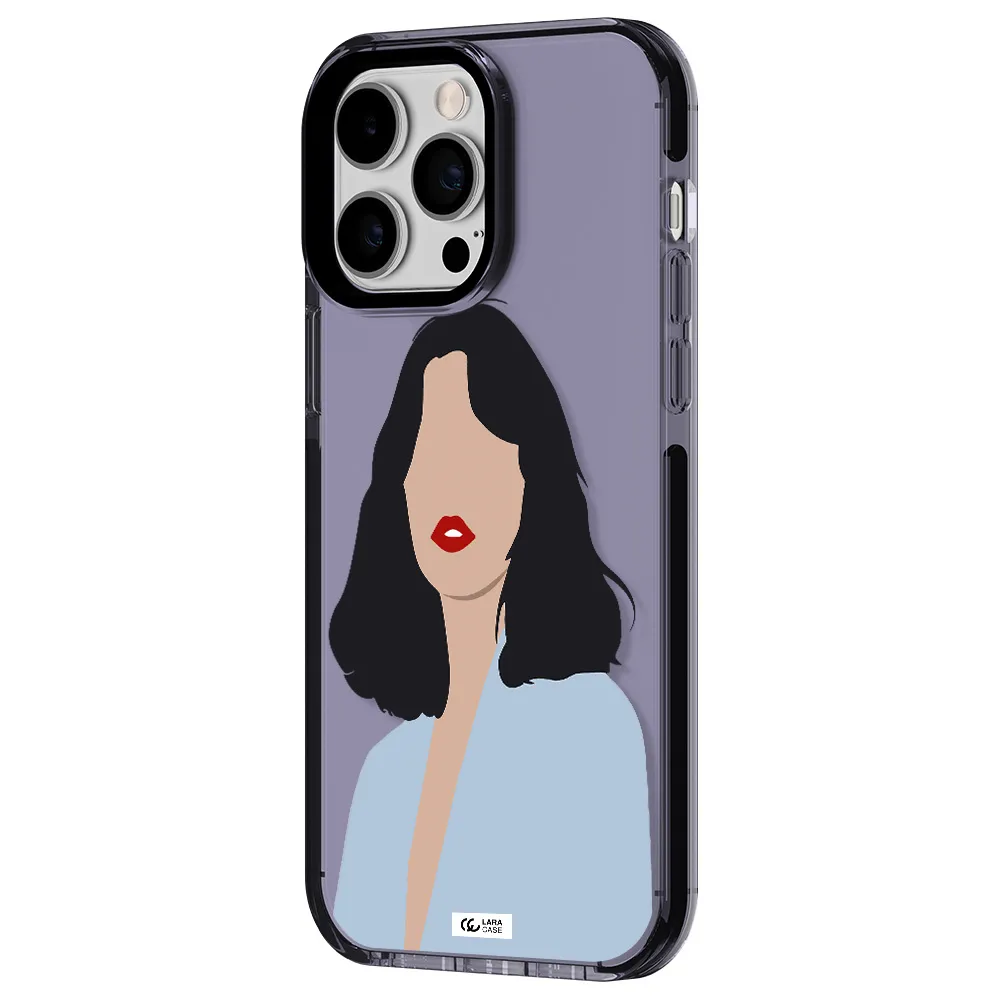 Minimalist Girl Portrait Apple iPhone 15 Pro Max impact Lilac Case