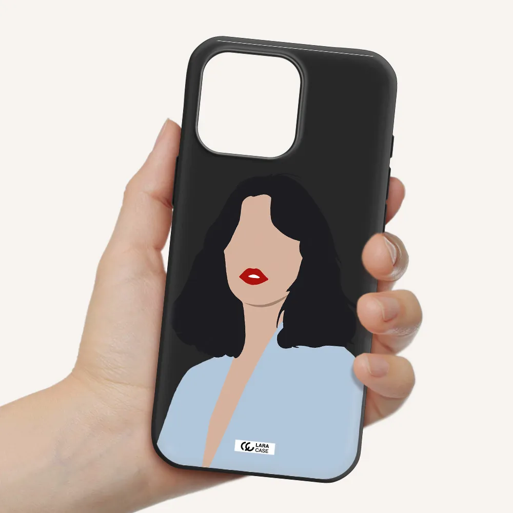 Minimalist Girl Portrait Apple Iphone 16 Pro Max Silicone Black Case