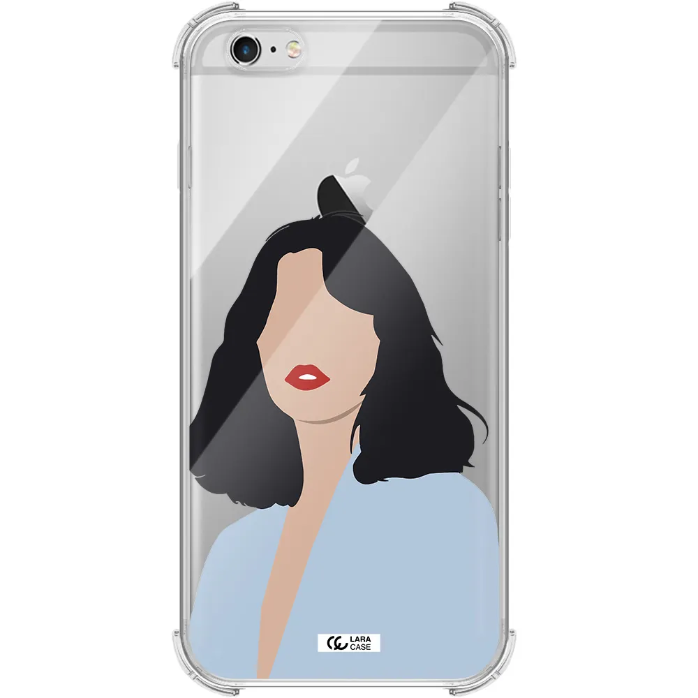 Minimalist Girl Portrait Apple iPhone 6 plus Clear PC Case
