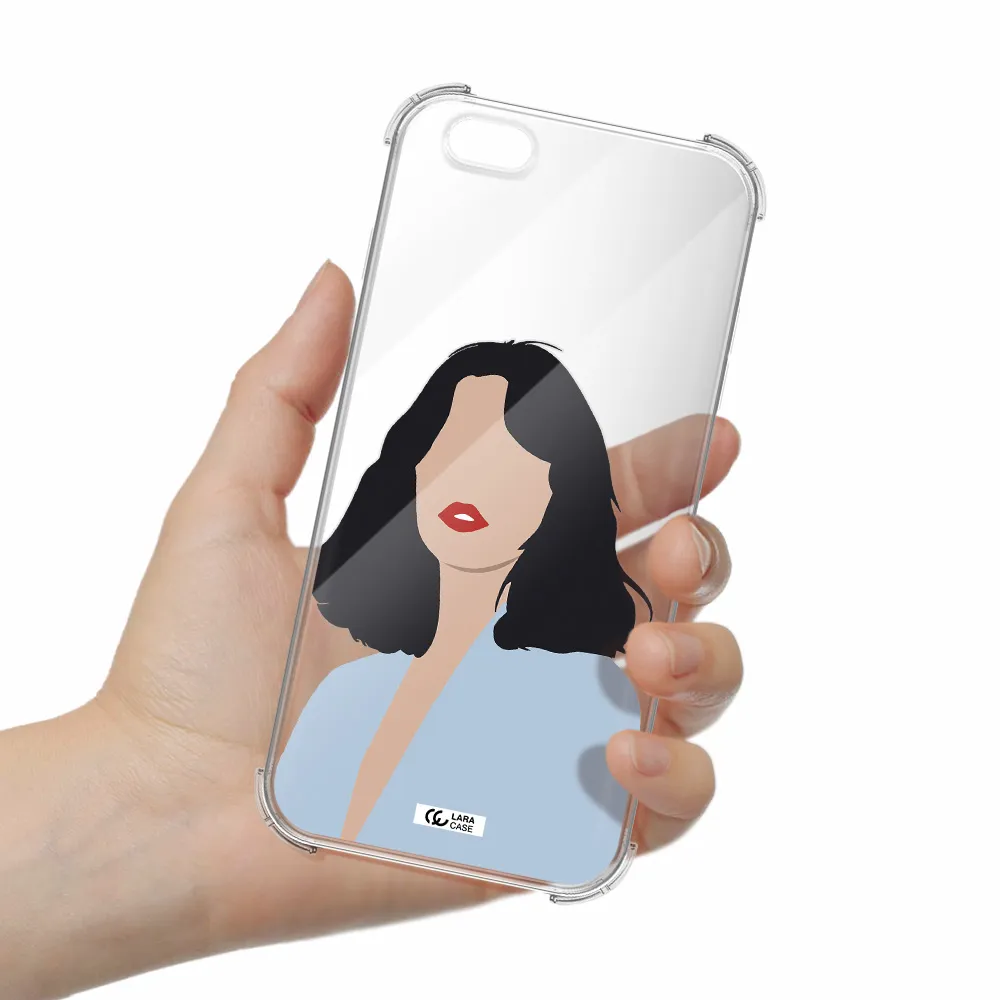 Minimalist Girl Portrait Apple iPhone 6 plus Clear PC Case