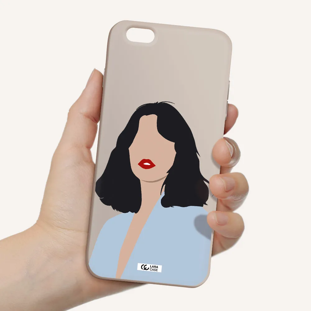 Minimalist Girl Portrait Apple iPhone 6 plus Silicone Stone Case