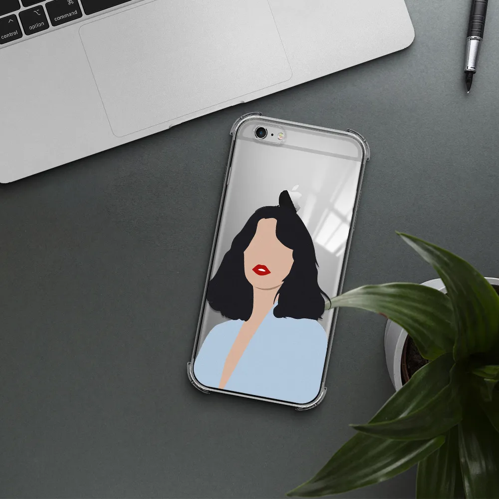 Minimalist Girl Portrait Apple iPhone 6 s plus Clear PC Case