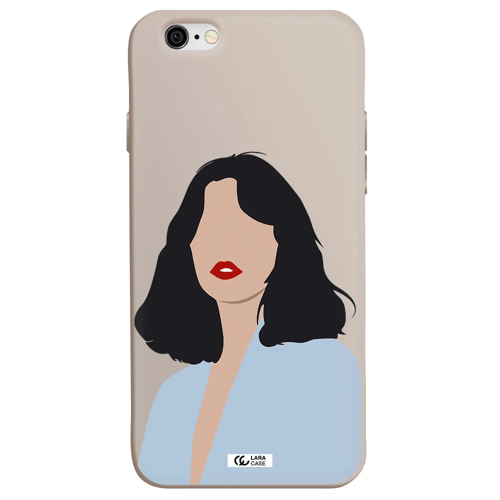 Minimalist Girl Portrait Apple iPhone 6 Silicone Stone Case