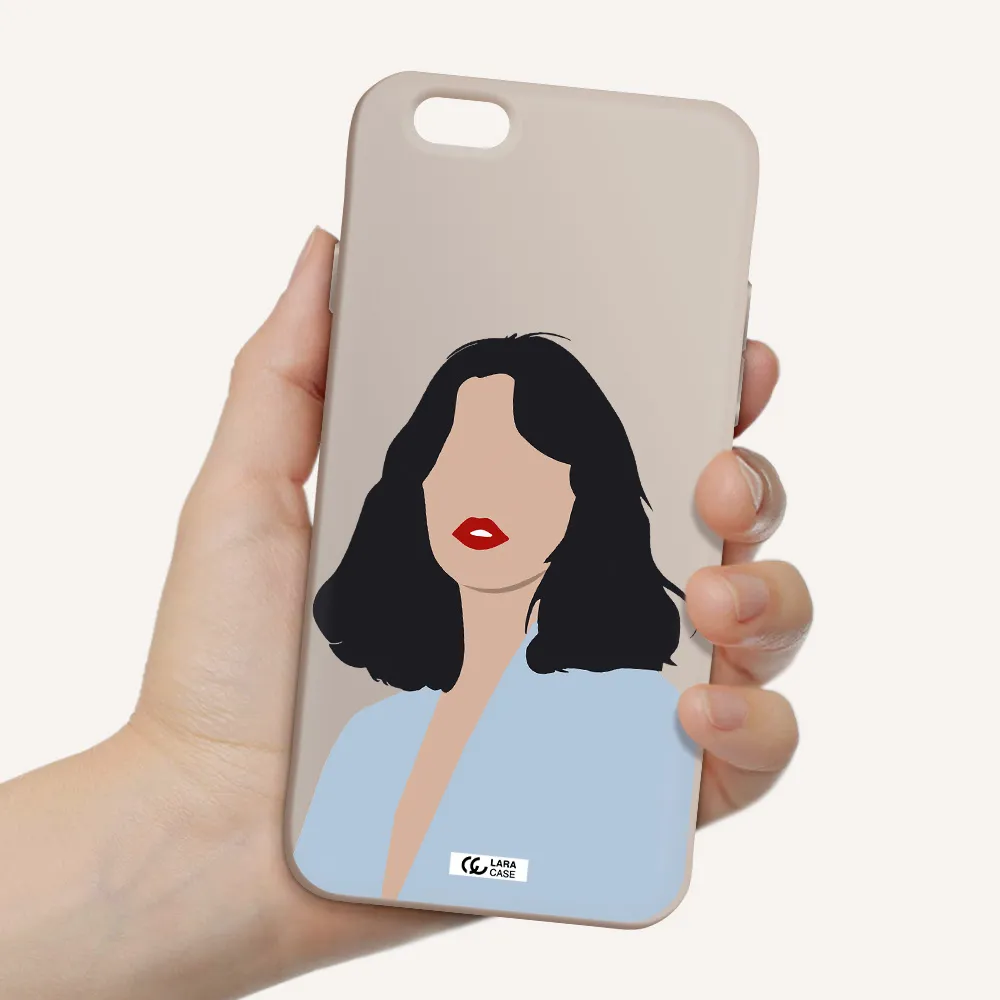 Minimalist Girl Portrait Apple iPhone 6 Silicone Stone Case