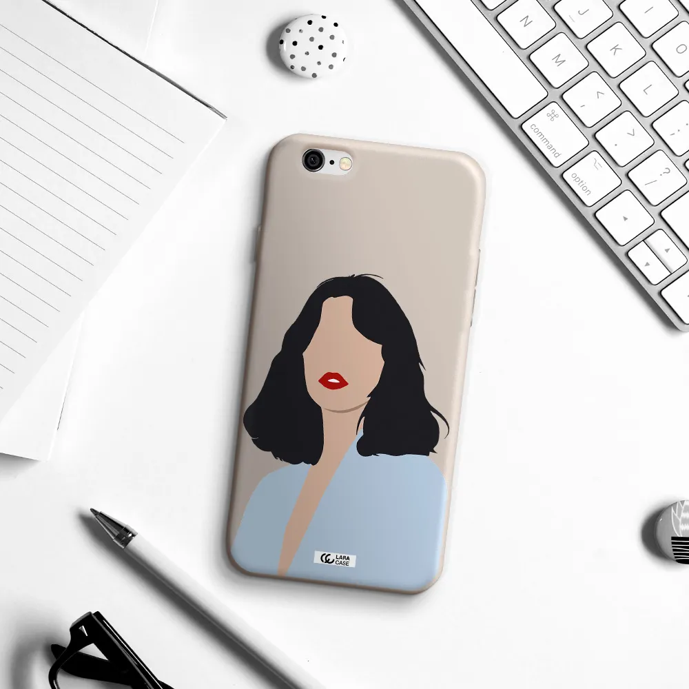 Minimalist Girl Portrait Apple iPhone 6 Silicone Stone Case