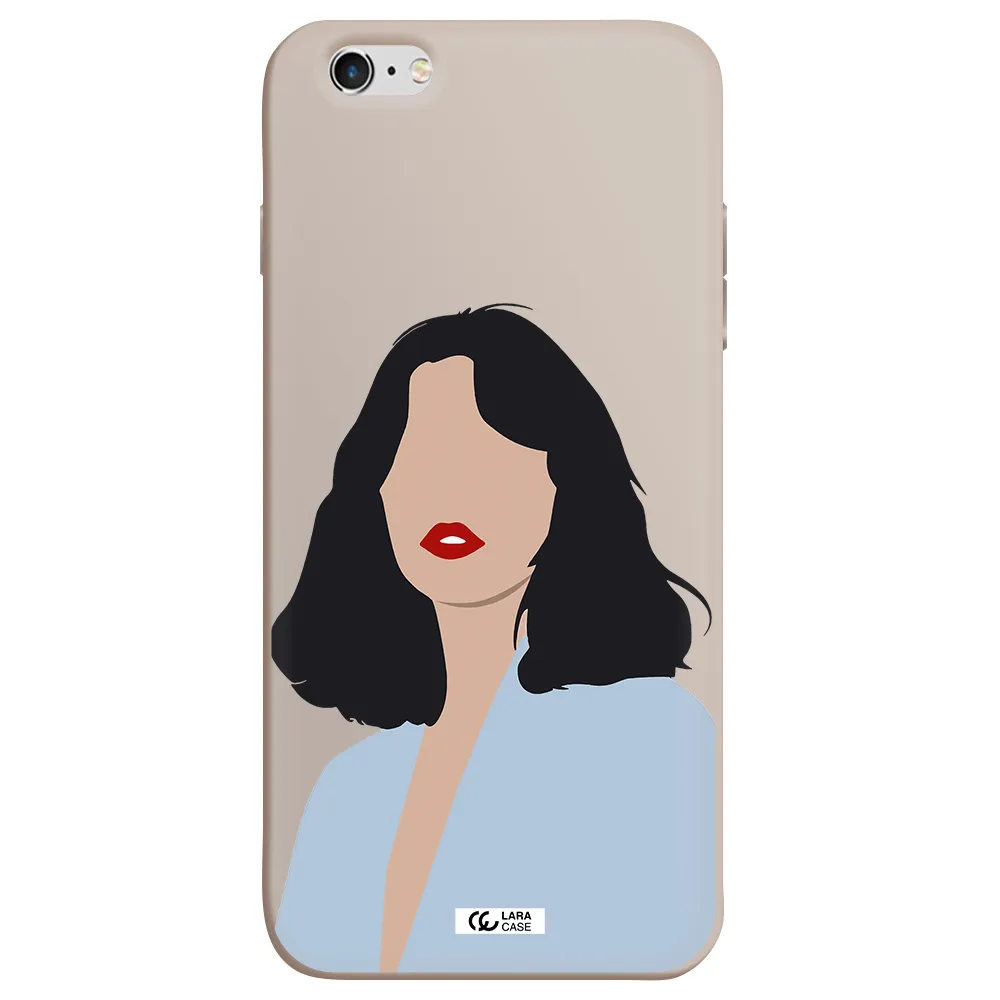 Minimalist Girl Portrait Apple iPhone 6S Silicone Stone Case
