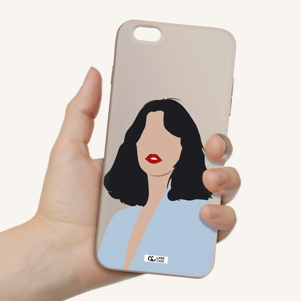 Minimalist Girl Portrait Apple iPhone 6S Silicone Stone Case