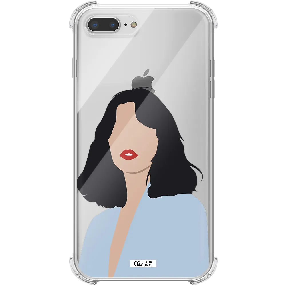 Minimalist Girl Portrait Apple iPhone 7 plus Clear PC Case
