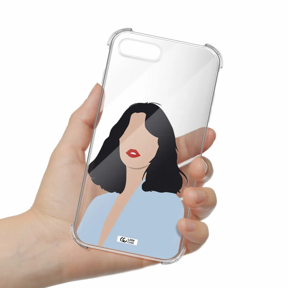 Minimalist Girl Portrait Apple iPhone 7 plus Clear PC Case