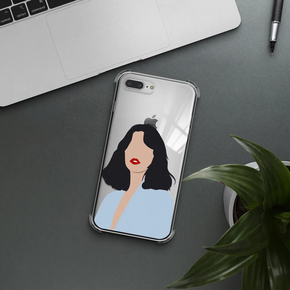 Minimalist Girl Portrait Apple iPhone 7 plus Clear PC Case