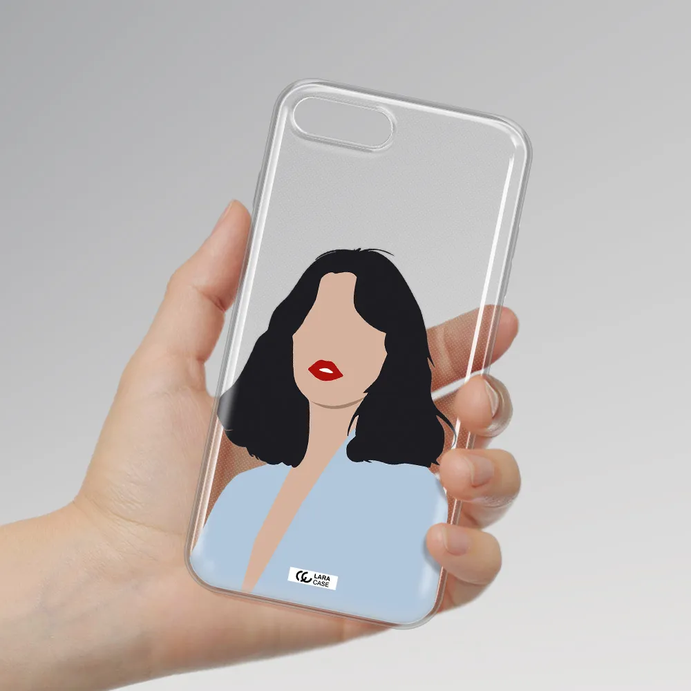 Minimalist Girl Portrait Apple iPhone 7 plus Clear TPU Case