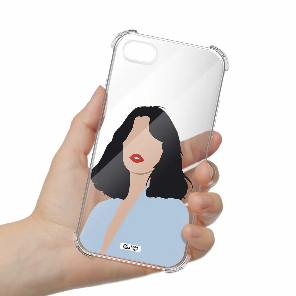 Minimalist Girl Portrait Apple iPhone 8 Clear PC Case