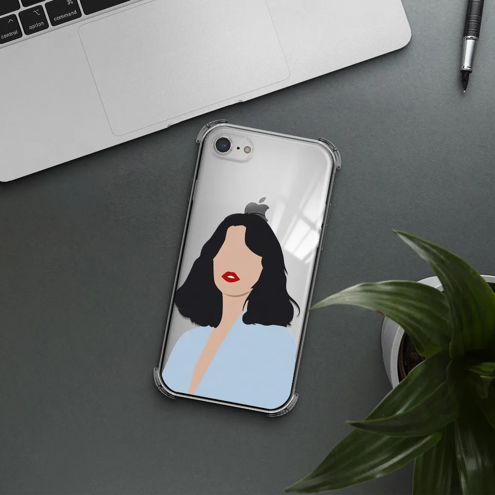 Minimalist Girl Portrait Apple iPhone 8 Clear PC Case