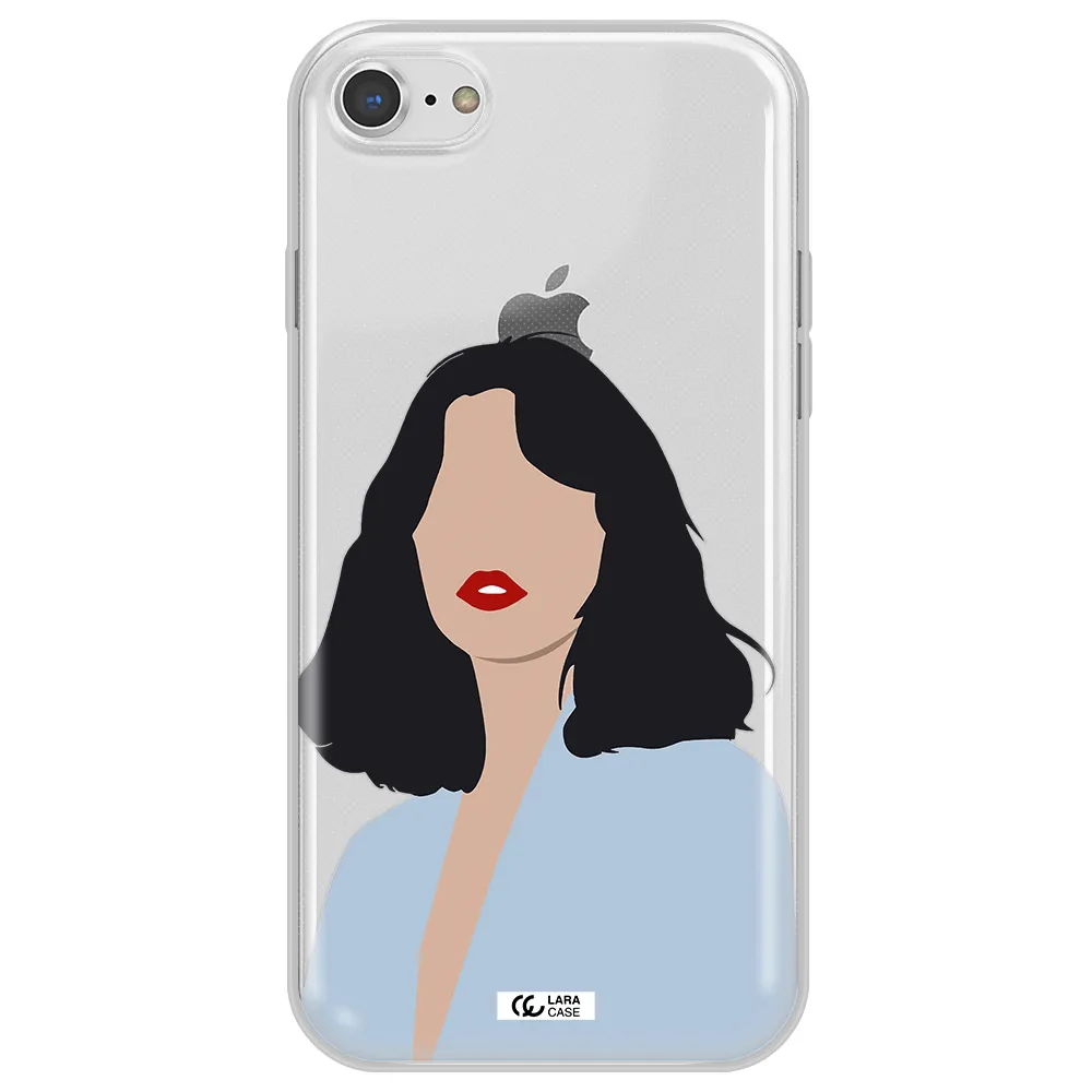 Minimalist Girl Portrait Apple iPhone 8 Clear TPU Case
