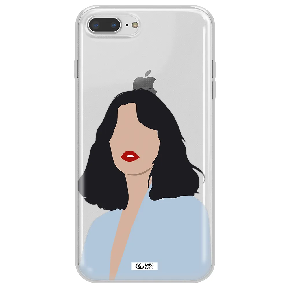 Minimalist Girl Portrait Apple iPhone 8 plus Clear TPU Case