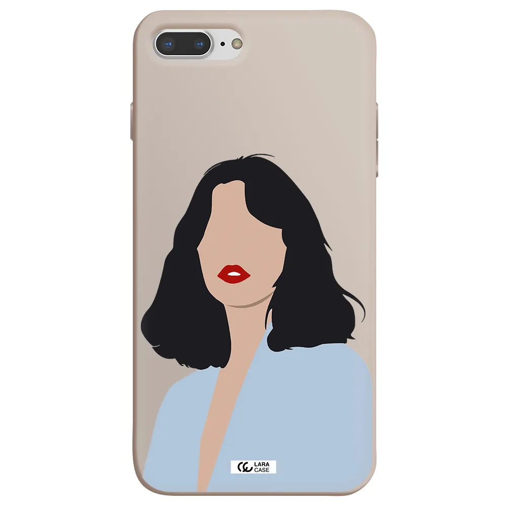 Minimalist Girl Portrait Apple iPhone 8 plus Silicone Stone Case