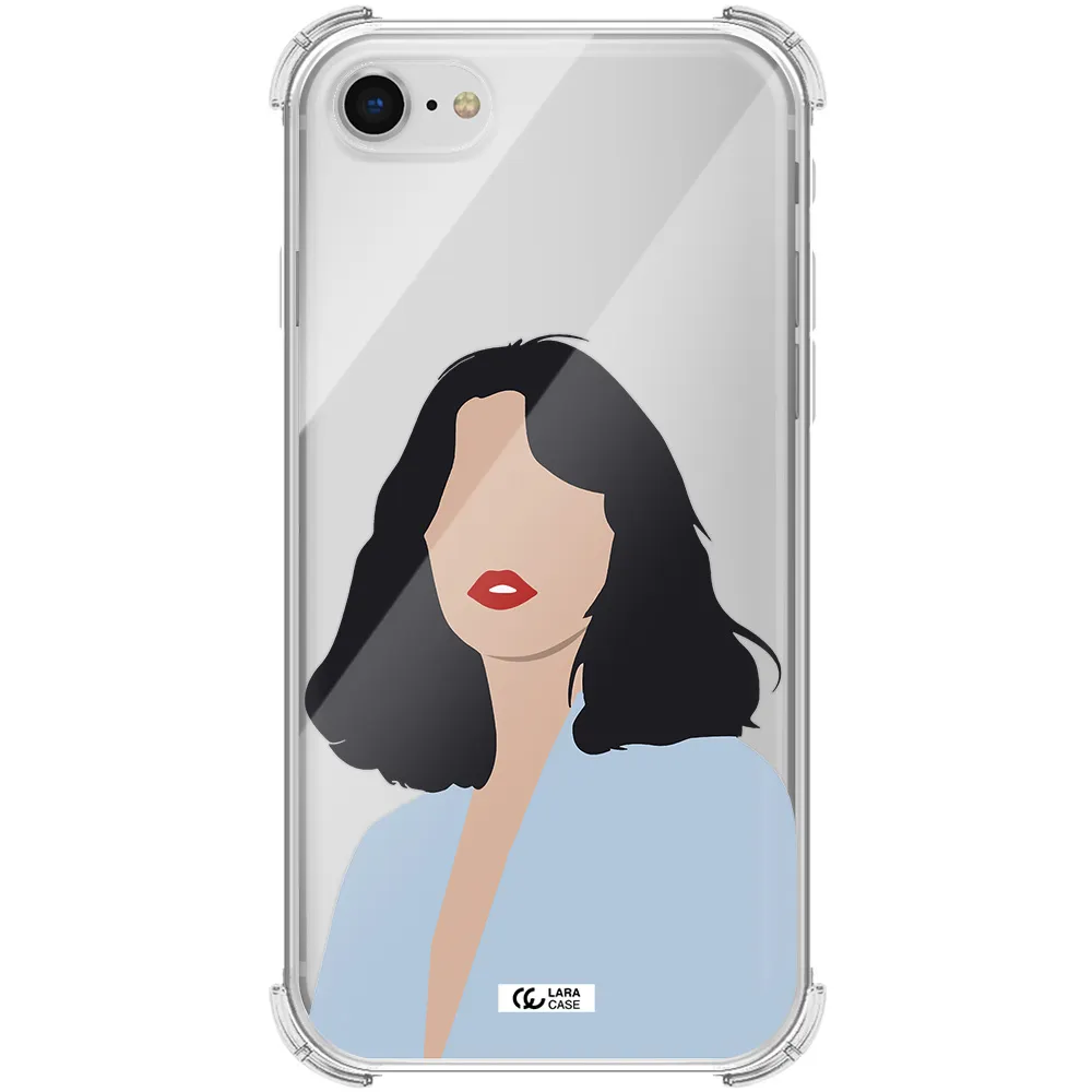 Minimalist Girl Portrait Apple iPhone se 2020 Clear PC Case