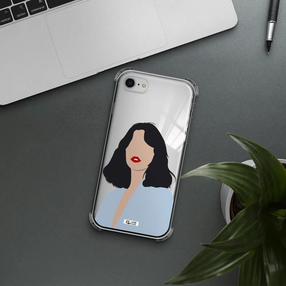 Minimalist Girl Portrait Apple iPhone se 2020 Clear PC Case