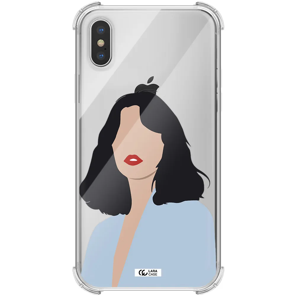 Minimalist Girl Portrait Apple iPhone X Clear PC Case