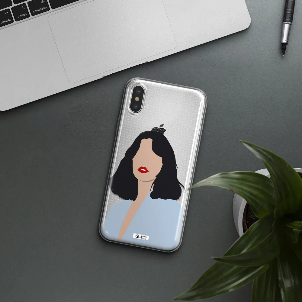 Minimalist Girl Portrait Apple iPhone X Clear TPU Case