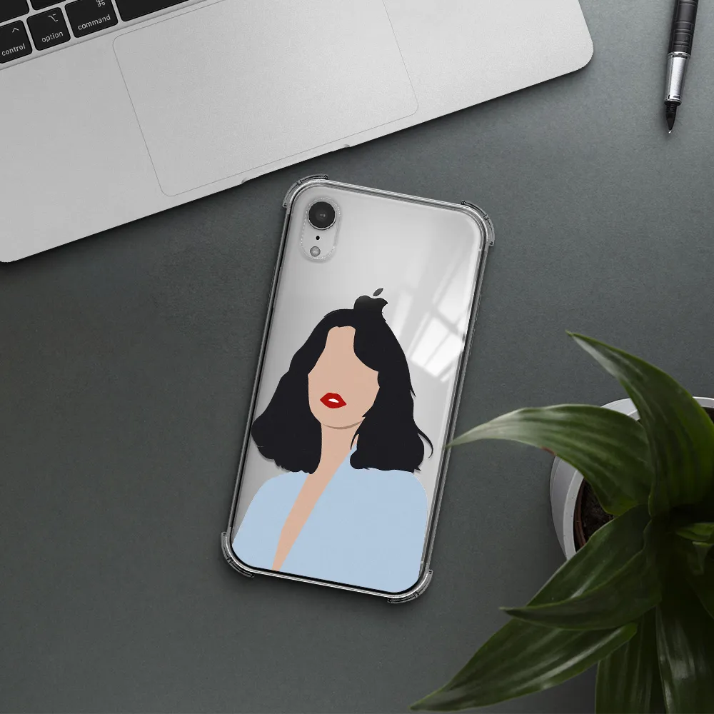 Minimalist Girl Portrait Apple iPhone XR Clear PC Case