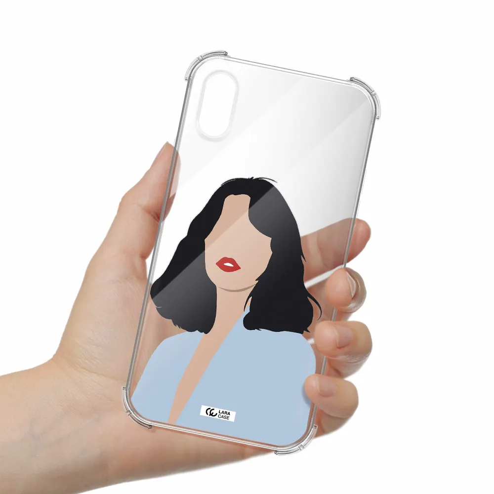 Minimalist Girl Portrait Apple iPhone XS Clear PC Case