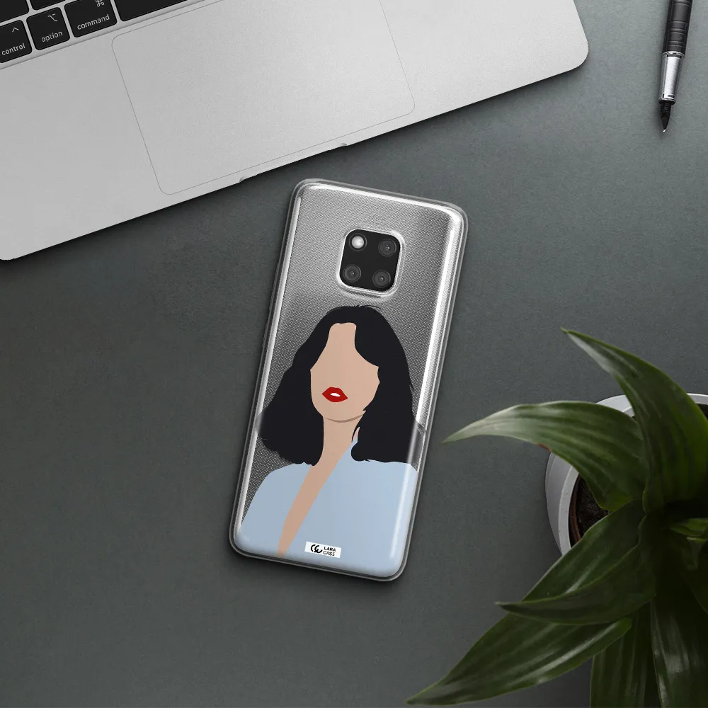 Minimalist Girl Portrait Huawei Mate 20 Pro Clear TPU Case