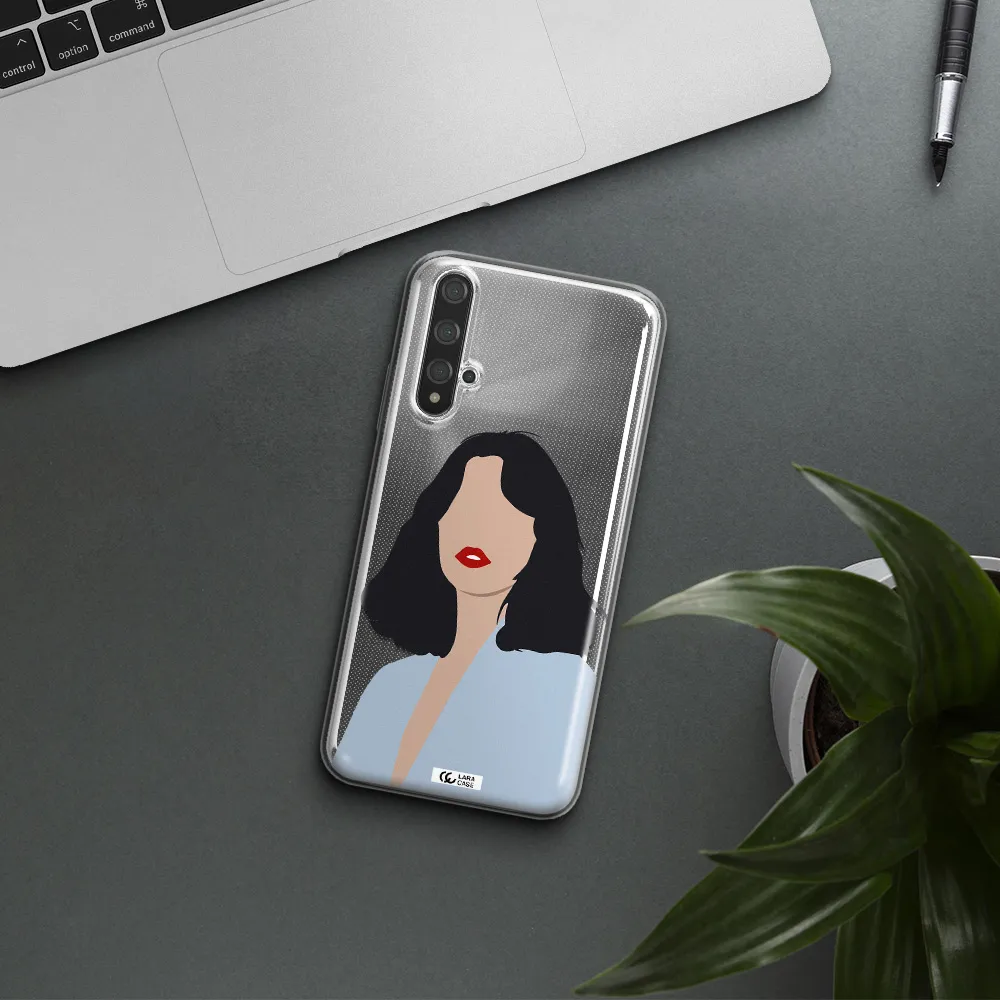 Minimalist Girl Portrait Huawei Nova 5t Clear TPU Case