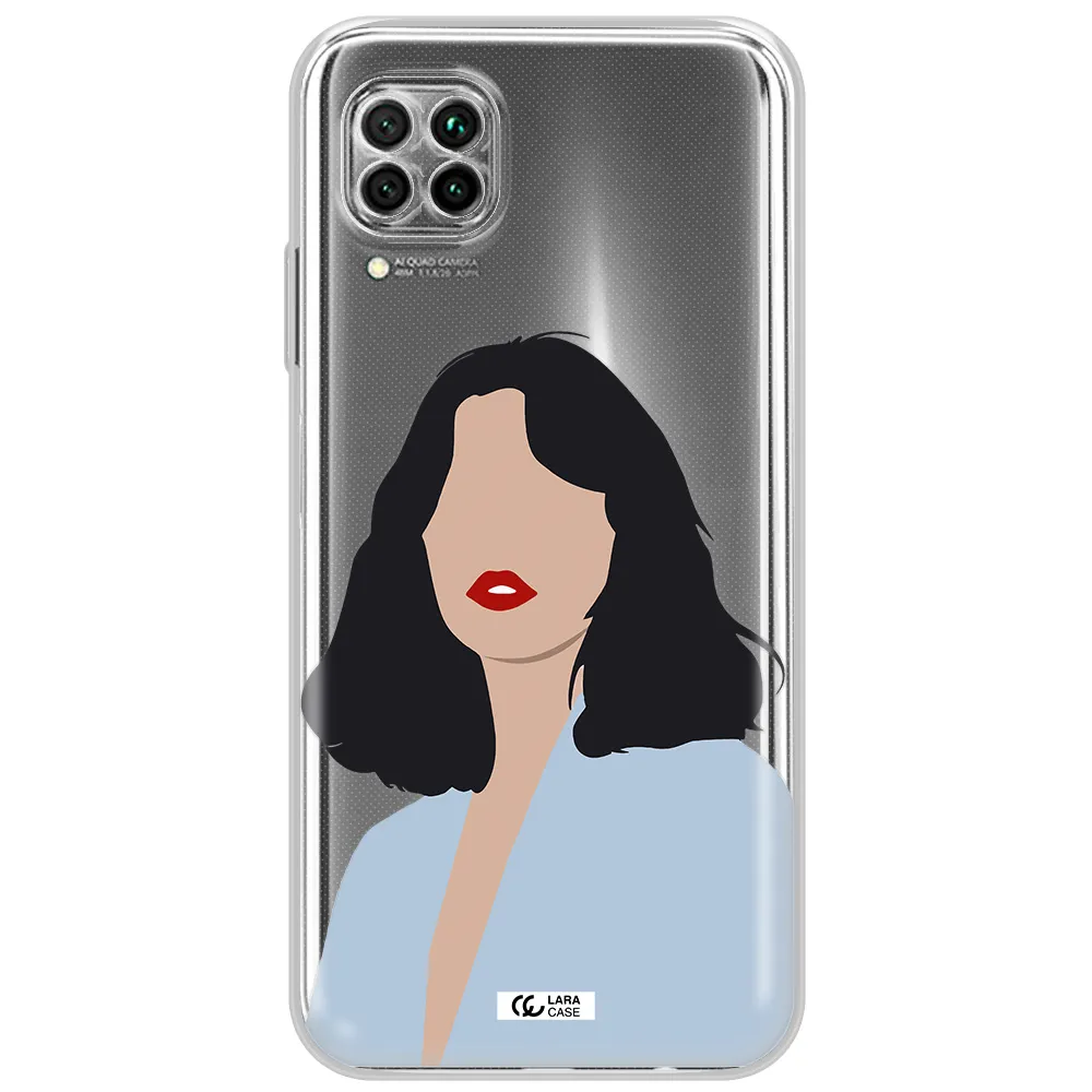 Minimalist Girl Portrait Huawei Nova 7I Clear Tpu Case