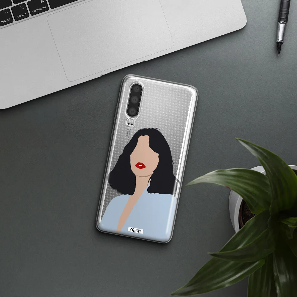 Minimalist Girl Portrait Huawei P30 Clear TPU Case