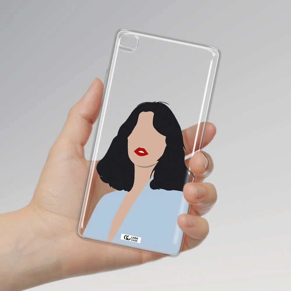 Minimalist Girl Portrait Huawei P8 Clear TPU Case