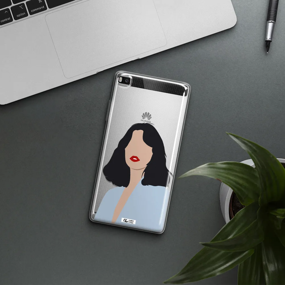 Minimalist Girl Portrait Huawei P8 Clear TPU Case