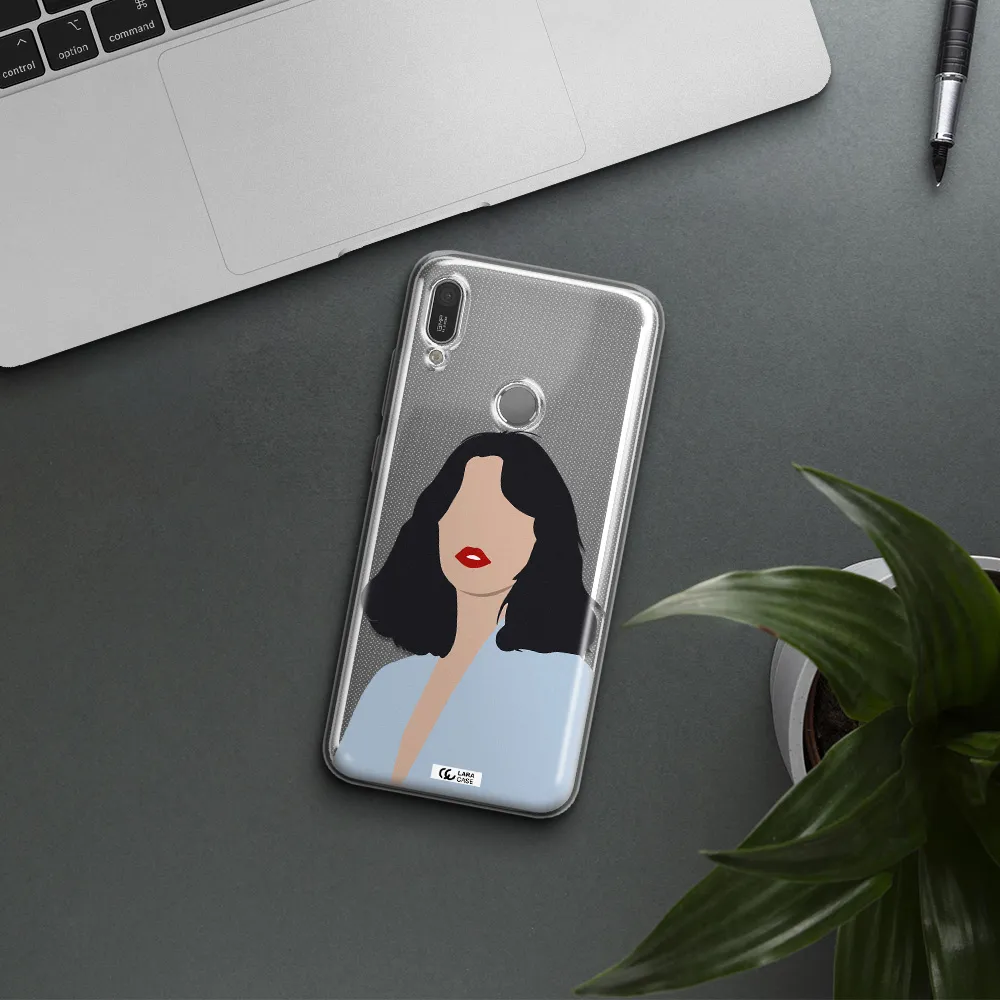 Minimalist Girl Portrait Huawei Y6 2019 Clear TPU Case