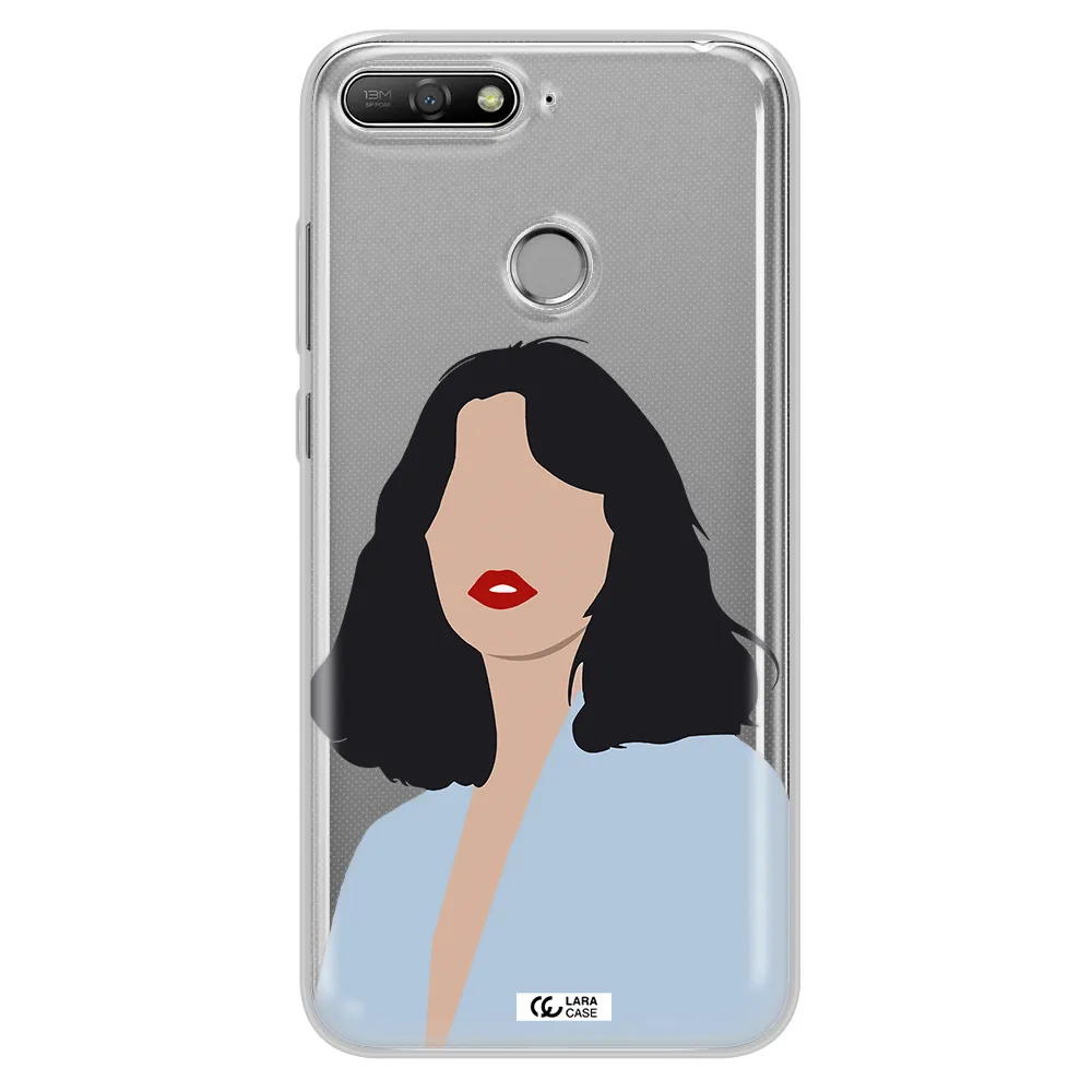Minimalist Girl Portrait Huawei Y6 Prime 2018 Clear TPU Case
