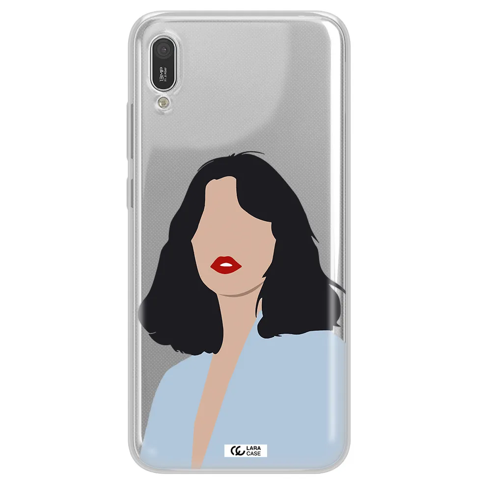Minimalist Girl Portrait Huawei Y6 Pro 2019 Clear TPU Case